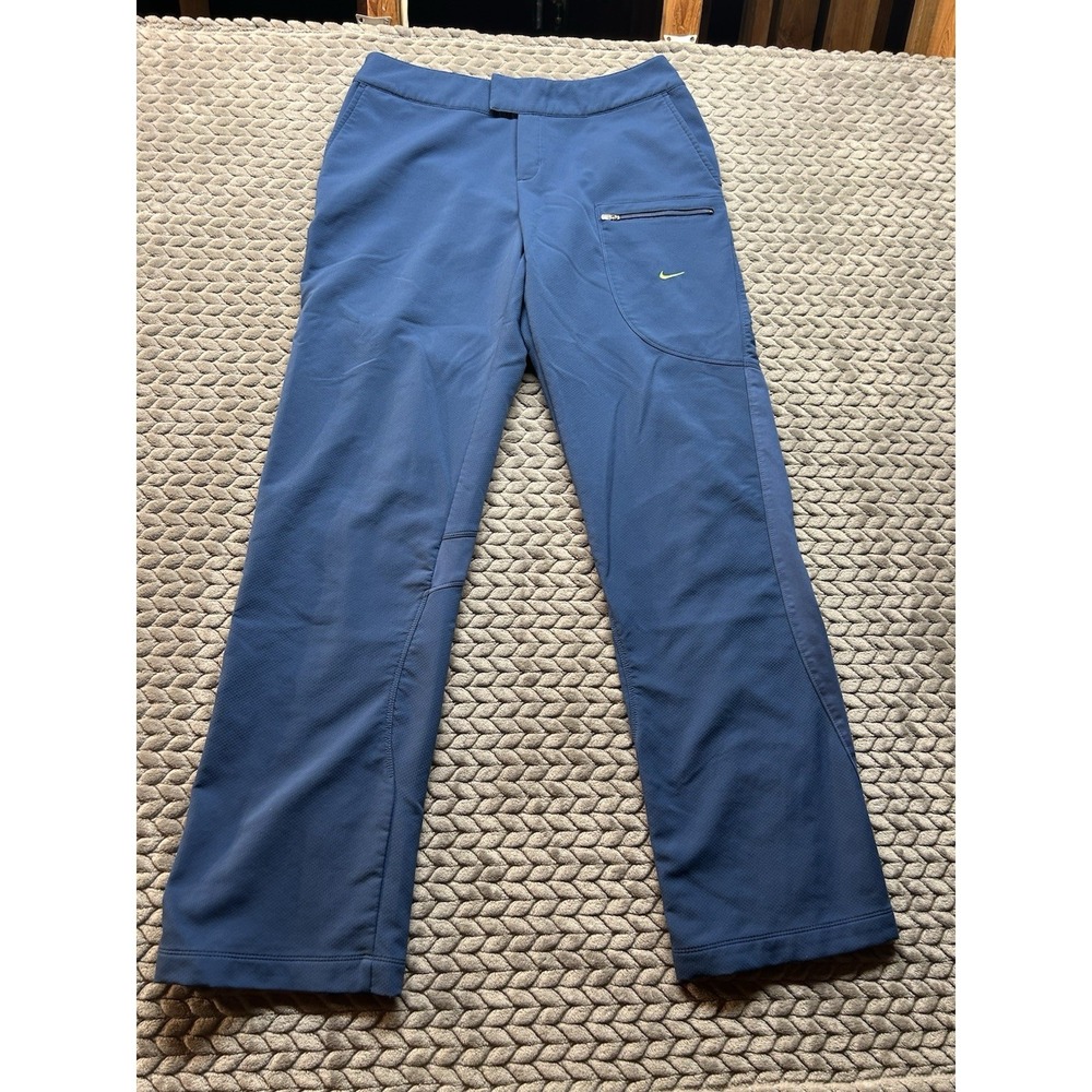 Nike Sphere Dry Pants Women's M 8-10 Blue Athletic Golf Stretch Zip Pocket